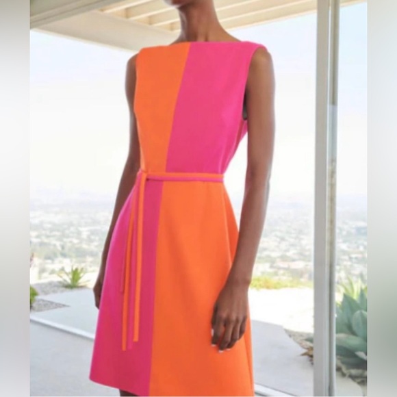 Trina Turk Dresses & Skirts - Trina Turk Pink and Orange Colorblock Midi Dress